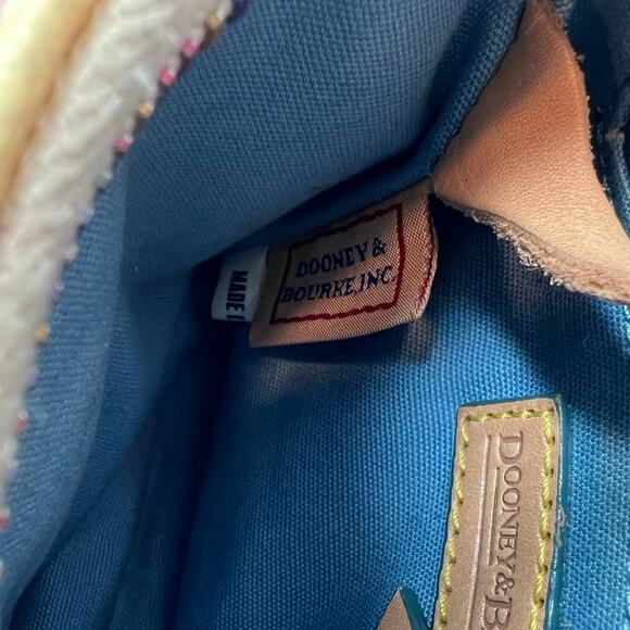 Dooney & Bourke Itsy Bitsy Ivory Multi-Color SIG Coated Canvas Zip MIni Handbag - Picture 11 of 14